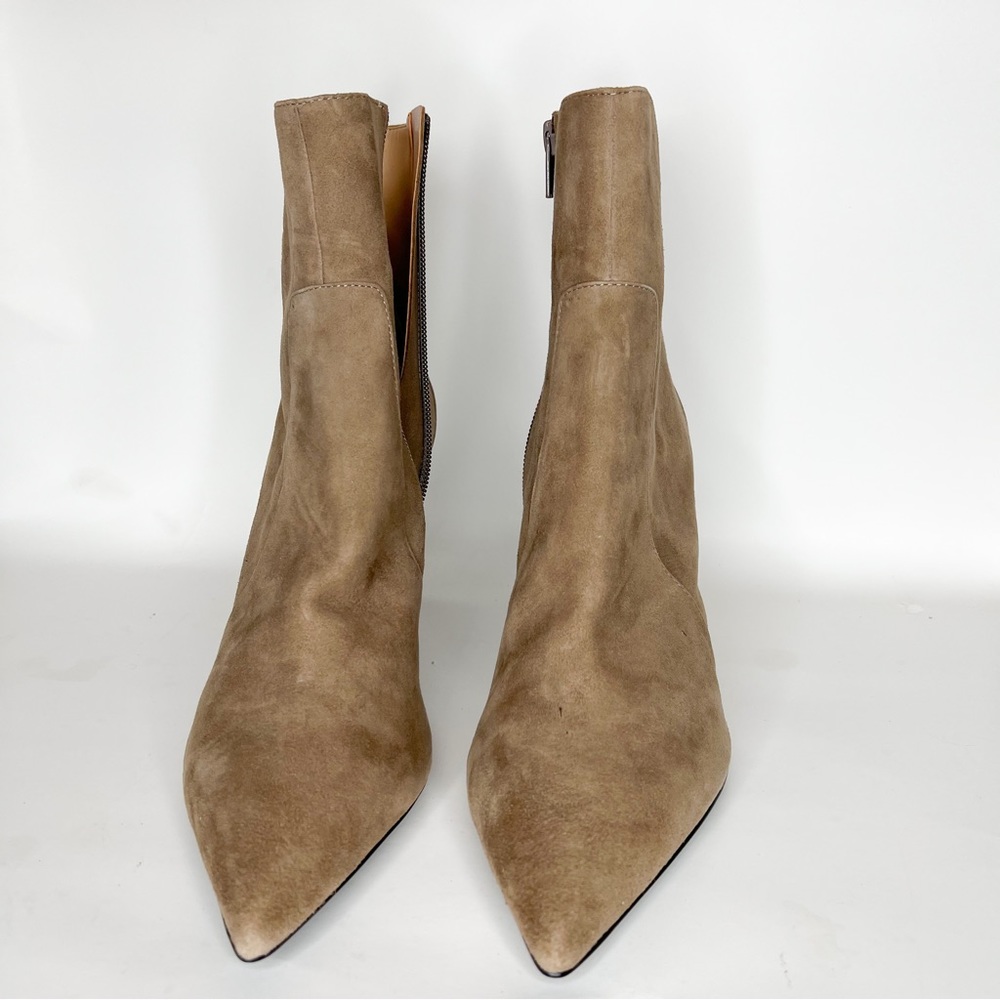 Banana Republic Taupe Suede Pointed Toe Ankle Boots
